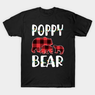 Poppy Bear Red Plaid Christmas Pajama Matching Family Gift T-Shirt